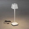 LED-pöytävalaisin Konstsmide Capri ladattava valkoinen