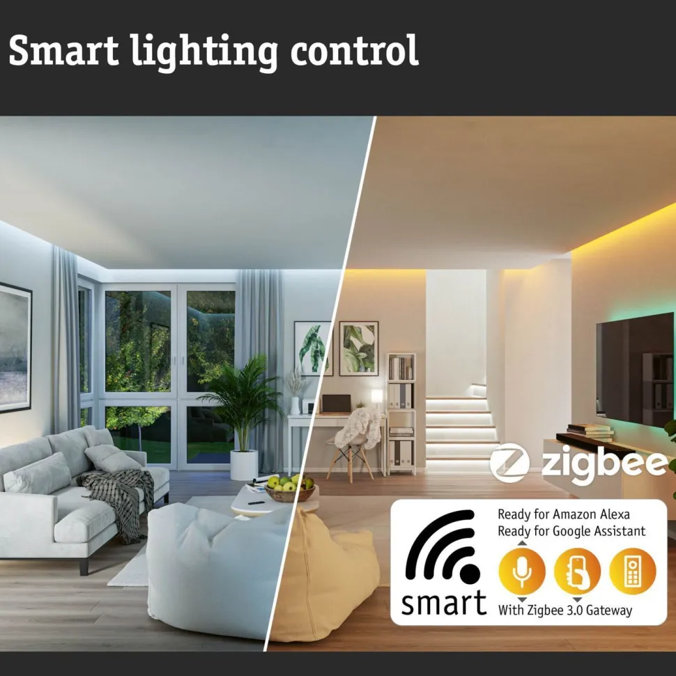 LED-terassivalaisin Paulmann Plug & Shine, Smart Home Zigbee 3.0, IP65, säädettävä värilämpötila, musta