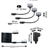 LED-terassivalaisinsarja Paulmann Plug & Shine Floor, IP67, 2200K, 3x2W, hopea