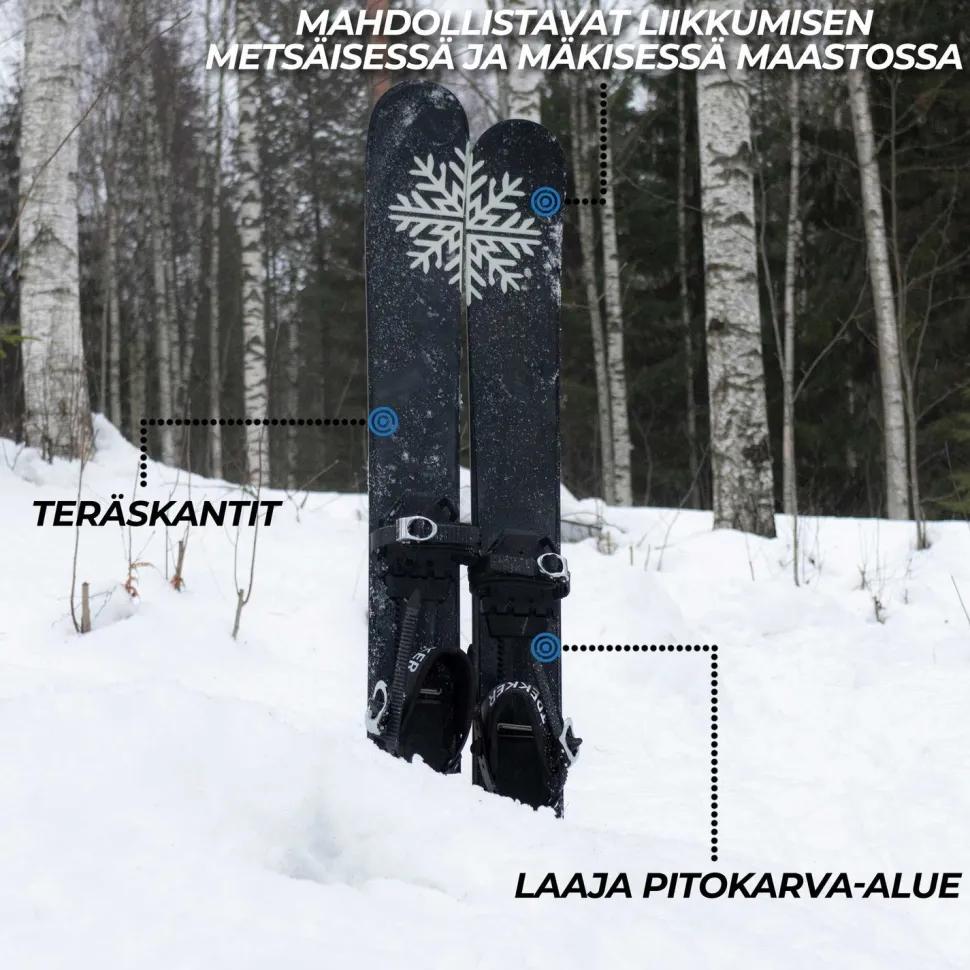 Liukulumikengät Trekker 130 cm + siteet