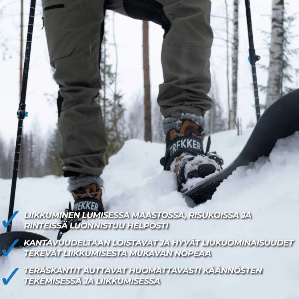 Liukulumikengät Trekker 130 cm + siteet