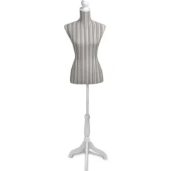 Mallinukketorso nainen raidallinen pellava