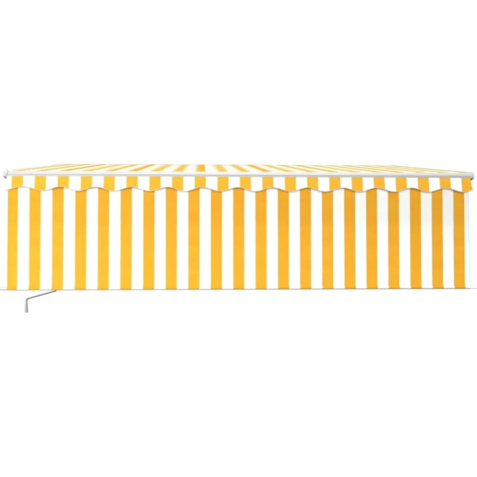 Manuaalisesti kelattava markiisi 2 verho/LED 3x2,5 m keltainen/valkoinen