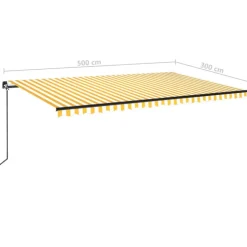 Manuaalisesti sisäänkelattava markiisi LEDillä 350x250 cm kermanvalkoinen