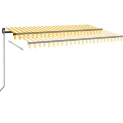 Manuaalisesti sisäänkelattava markiisi 1 300x250 cm sininen/valkoinen