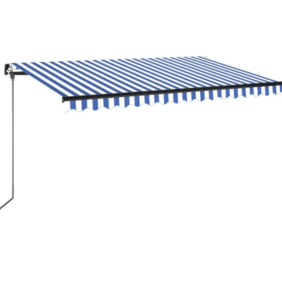 Manuaalisesti sisäänkelattava markiisi 1 300x250 cm sininen/valkoinen