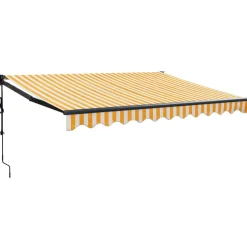 Markiisi, automaattisesti sisäänkelattava, keltavalkoinen 3x2,5 m