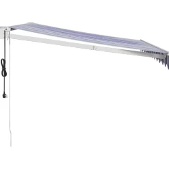 Markiisi, automaattisesti sisäänkelattava, sininen/valkoinen, 3x2,5 m