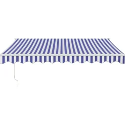 Markiisi, automaattisesti sisäänkelattava, sininen/valkoinen, 3x2,5 m