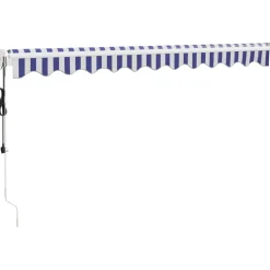 Markiisi, automaattisesti sisäänkelattava, sininen/valkoinen, 3x2,5 m