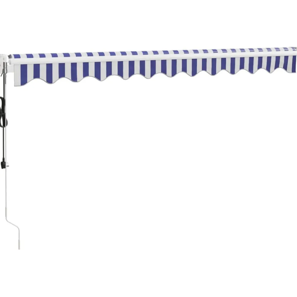 Markiisi, automaattisesti sisäänkelattava, sininen/valkoinen, 3x2,5 m
