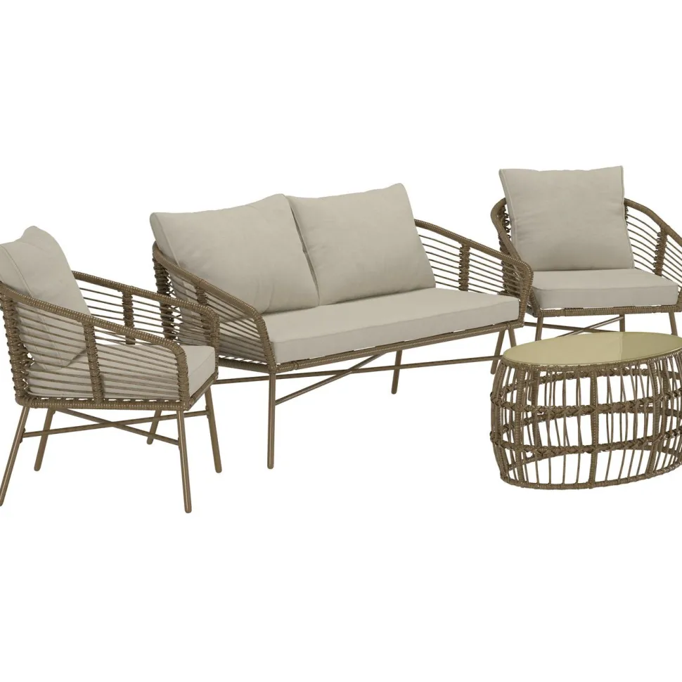 Oleskeluryhmä Venture Home Lipari, 4-istuttava, ruskea/beige
