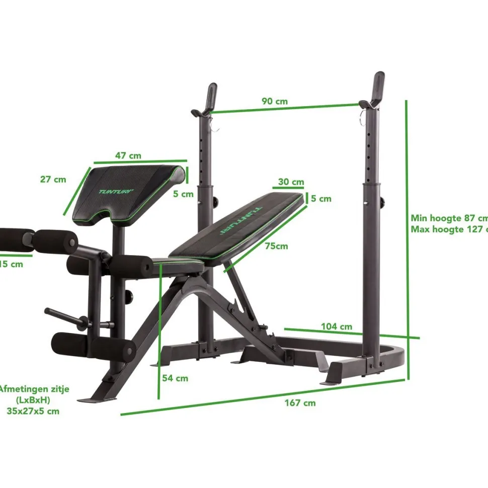 Painonnostopenkki Tunturi WB50 Mid Width min. 165 cm tangolle