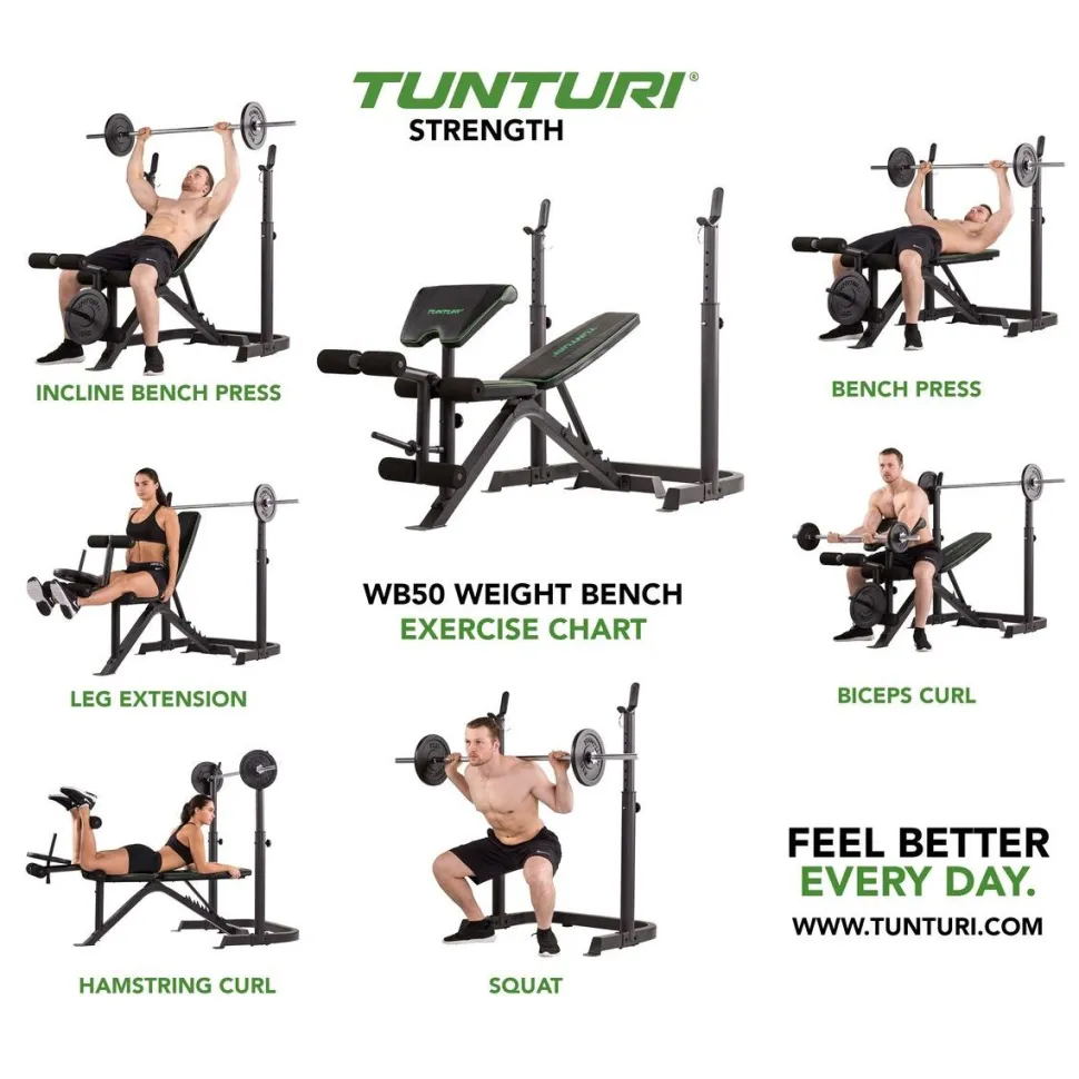 Painonnostopenkki Tunturi WB50 Mid Width min. 165 cm tangolle