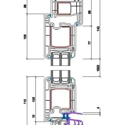 Parvekeovi Seicom PVC TD 1M 3K, PVC, 3-lasinen mittatilausovi