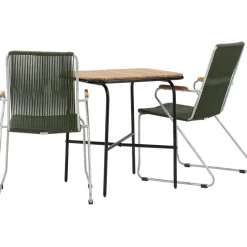 Parvekeryhmä Venture Home, 88x70cm Holmbeck-pöytä + 2 tummanharmaata Bois-tuolia
