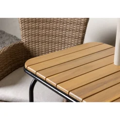 Parvekeryhmä Venture Home,  88x70cm Holmbeck-pöytä + 2 ruskeaa Malina-tuolia