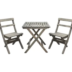 Parvekesetti Baltic Garden Wilma 65x65cm pöytä + 2 Knohult tuolia musta