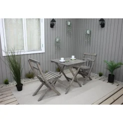 Parvekesetti Baltic Garden Wilma 65x65cm pöytä + 2 Knohult tuolia musta