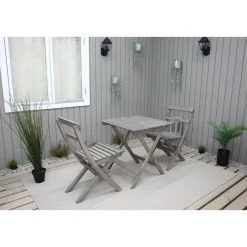 Parvekesetti Baltic Garden Wilma 65x65cm pöytä + 2 Knohult tuolia musta