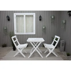 Parvekesetti Baltic Garden Wilma 65x65cm pöytä + 2 Knohult tuolia musta