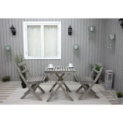 Parvekesetti Baltic Garden Wilma 65x65cm pöytä + 2 Knohult tuolia musta