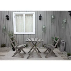 Parvekesetti Baltic Garden Wilma 65x65cm pöytä + 2 Knohult tuolia musta