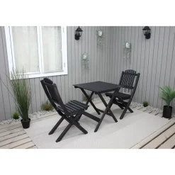 Parvekesetti Baltic Garden Wilma 65x65cm pöytä + 2 Visby tuolia harmaa