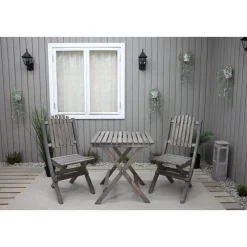 Parvekesetti Baltic Garden Wilma 65x65cm pöytä + 2 Visby tuolia harmaa
