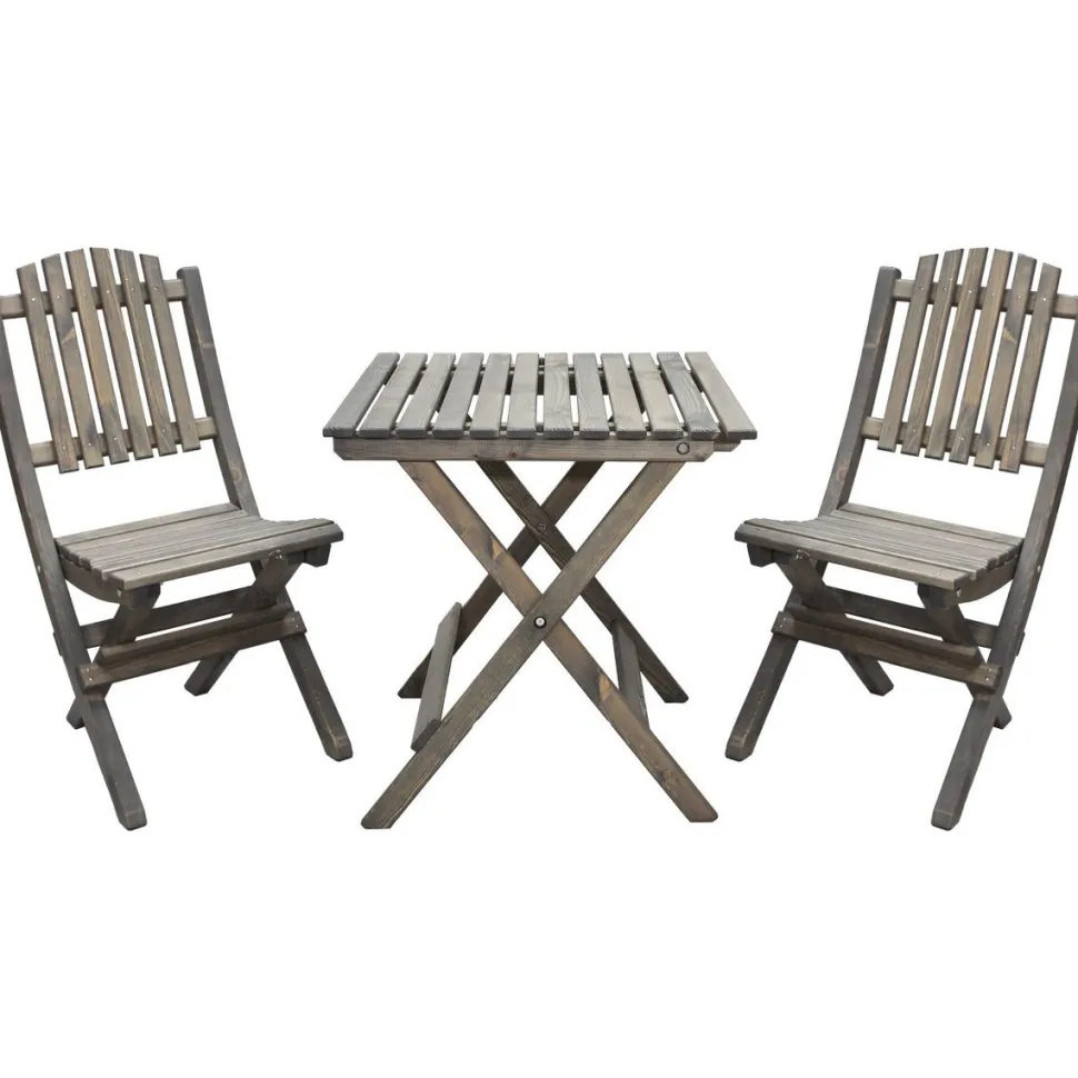 Parvekesetti Baltic Garden Wilma 65x65cm pöytä + 2 Visby tuolia harmaa