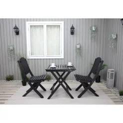 Parvekesetti Baltic Garden Wilma 65x65cm pöytä + 2 Visby tuolia harmaa