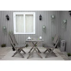 Parvekesetti Baltic Garden Wilma 65x65cm pöytä + 2 Visby tuolia harmaa