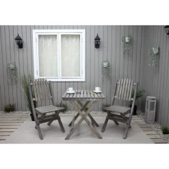 Parvekesetti Baltic Garden Wilma 65x65cm pöytä + 2 Visby tuolia harmaa