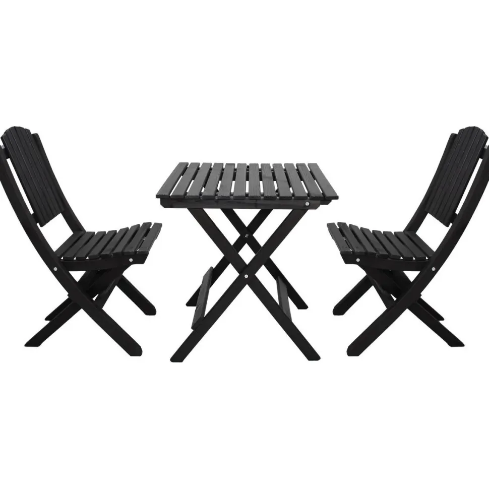 Parvekesetti Baltic Garden Wilma 65x65cm pöytä + 2 Visby tuolia harmaa