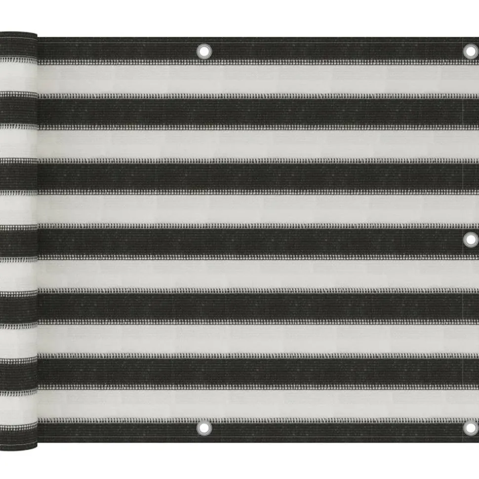 Parvekkeen suoja hdpe 75x300 cm antrasiitti ja valkoinen