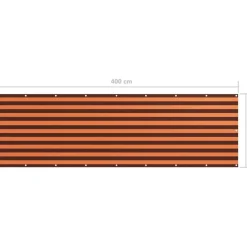 Parvekkeen suoja oranssi ja ruskea 120x400 cm oxford kangas