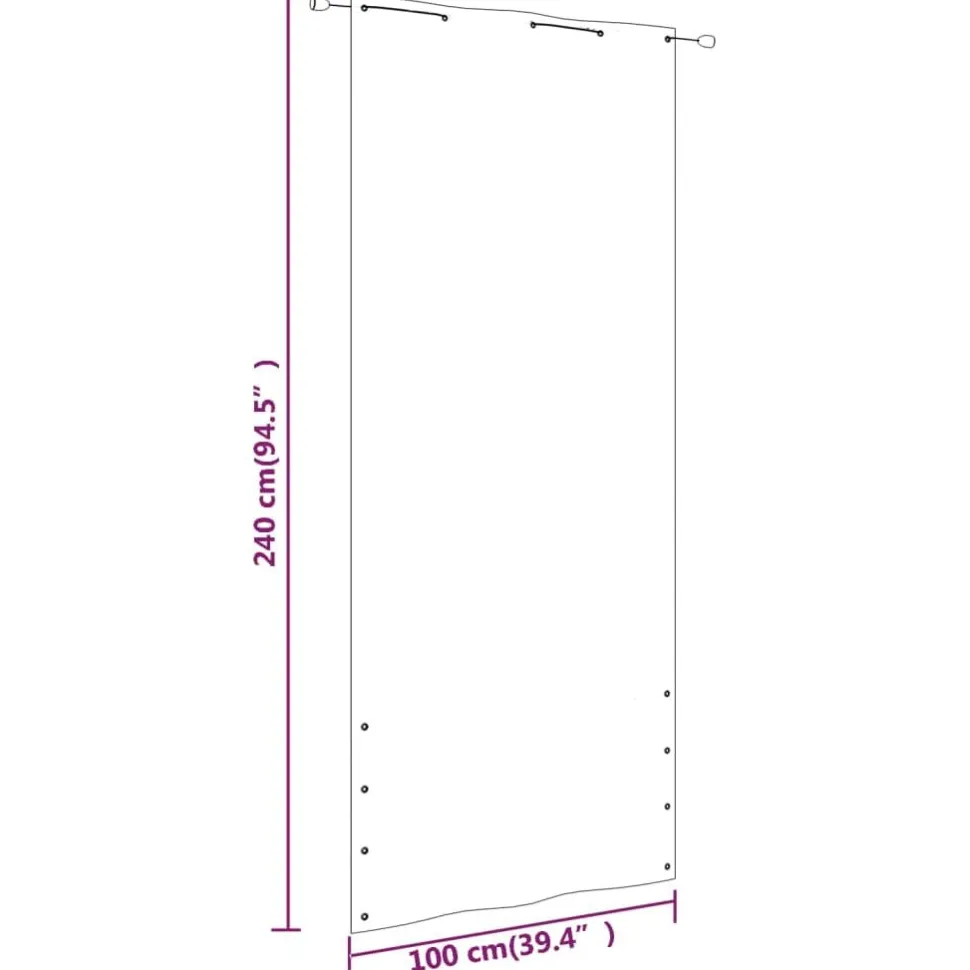 Parvekkeen suoja 120x240 cm Oxford-kangas vaaleanvihreä