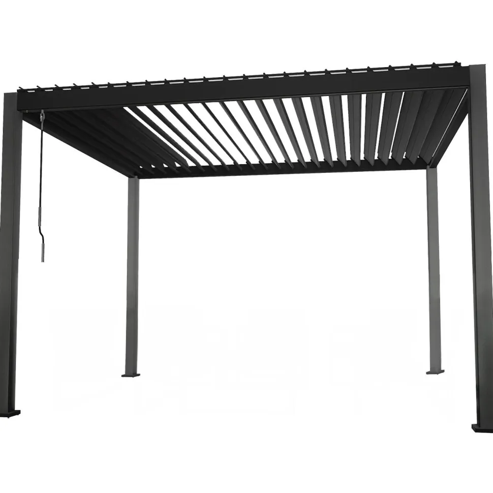 Paviljonki Home4You MIRADOR-111 3x3 m verhoilla, tummanharmaa