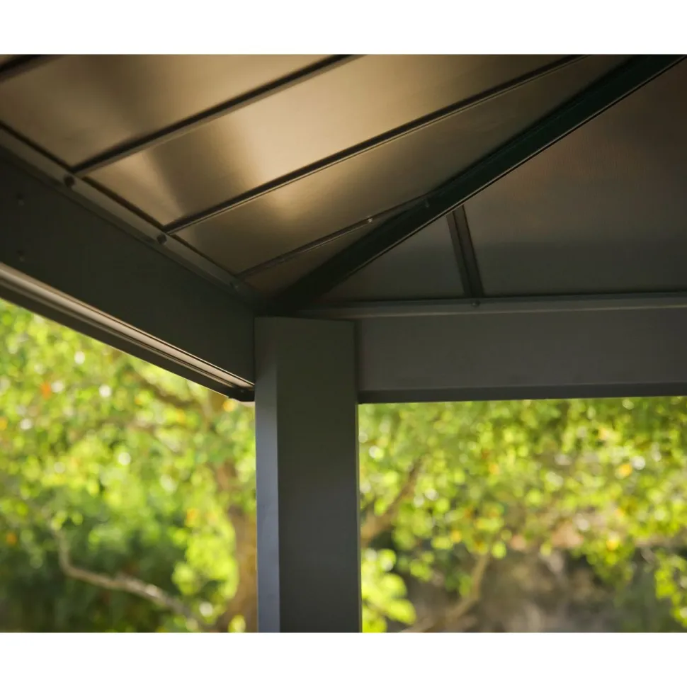 Paviljonki Palram-Canopia Dallas, 17.6m², 4.3x4.3m, 14x14ft, harmaa