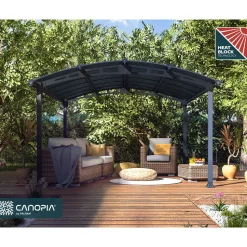Paviljonki Palram-Canopia Tucson, 15.6m², 3.6x4.3m, harmaa