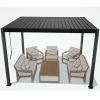 Pergola Home4you Mirador-111, 300x300cm, tummanharmaa