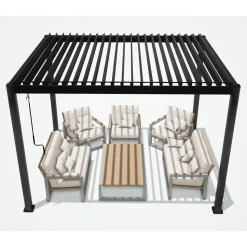 Pergola Home4you Mirador-111, 300x400cm, tummanharmaa