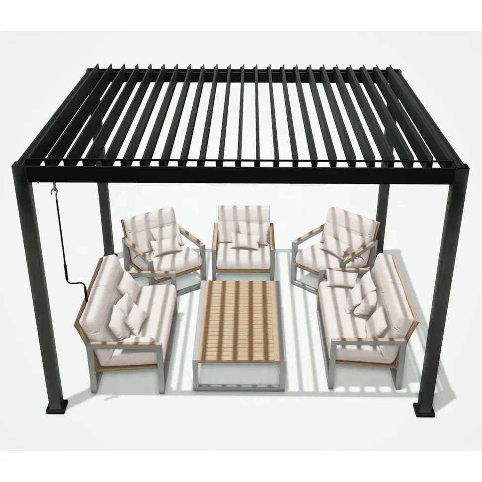 Pergola Home4you Mirador-111, 300x400cm, tummanharmaa