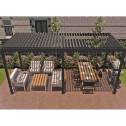 Pergola Home4you Mirador-111, 300x400cm, tummanharmaa