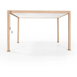 Pergola Home4You Mirador-111, 300x400cm, vaalea puujäljitelmä, beige