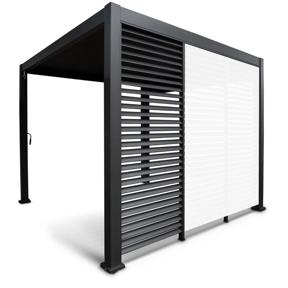 Pergolan säleikköpaneeli Home4you Mirador-111, 93x238 cm, tummanharmaa