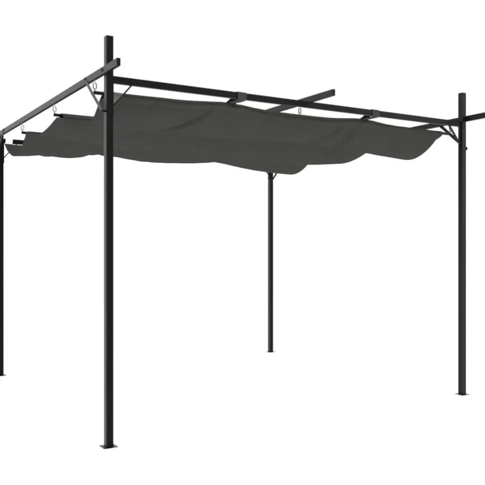 Pergola sisäänvedettävä katto antrasiitti 295x292x230 cm