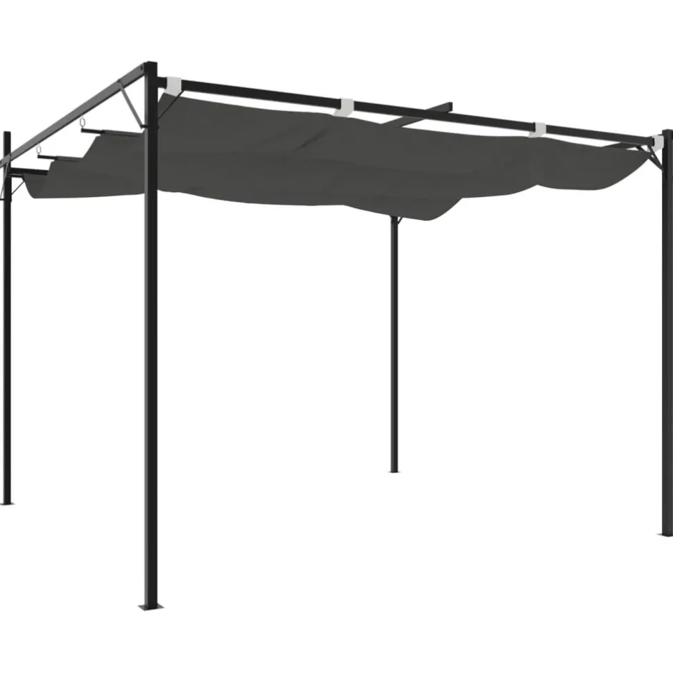 Pergola sisäänvedettävä katto antrasiitti 295x292x230 cm