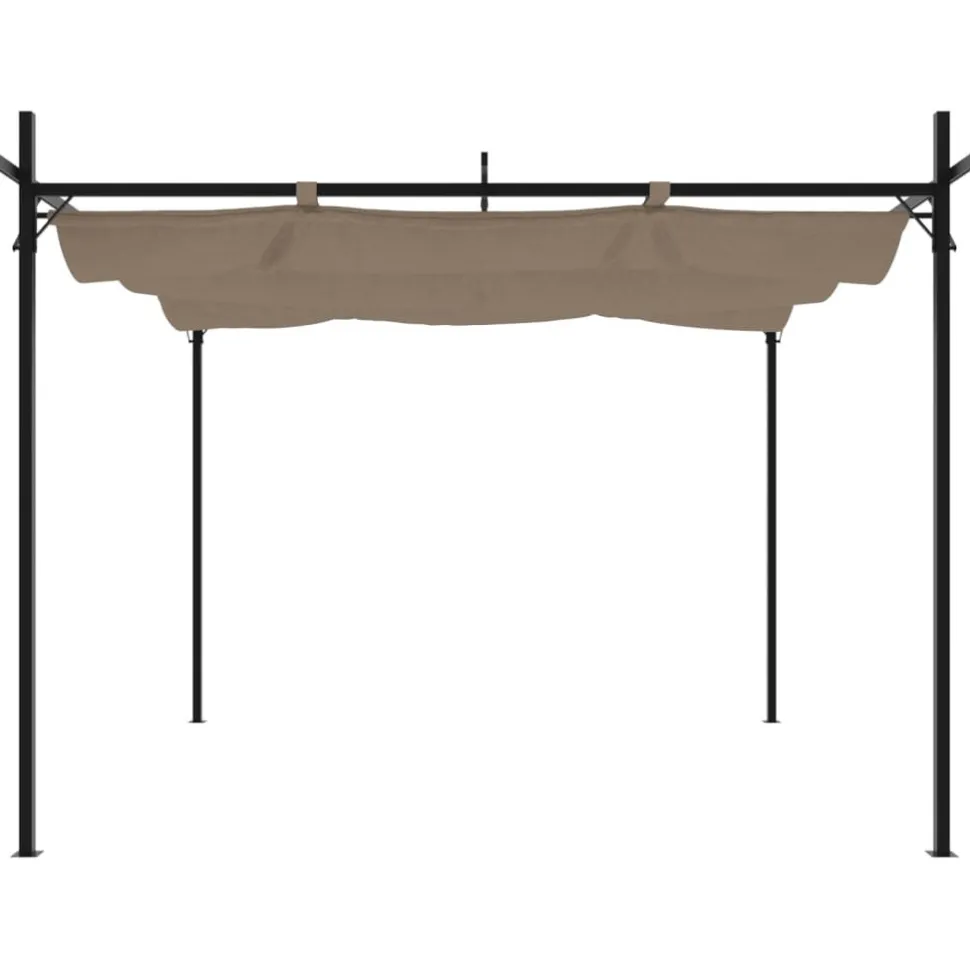 Pergola sisäänvedettävä katto taupe 295x292x230 cm