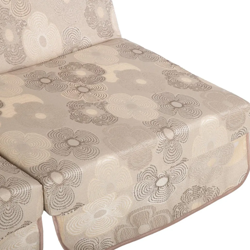 Pihakeinun pehmuste Home4You MONTREAL 114x52x9 cm, beige, ympyräkuosi, 3-osainen